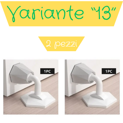 Fermaporta autoadesivo in silicone. Protezione della parete e della porta da urti violenti.