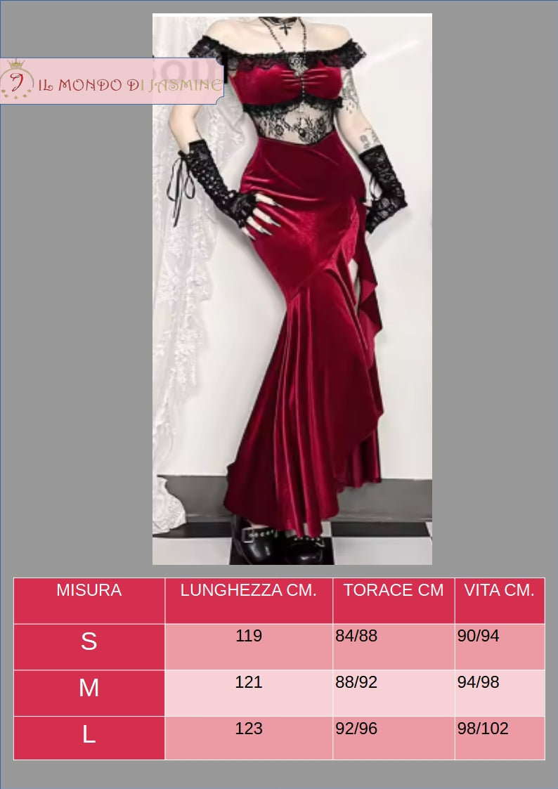 Abito da donna. Selezione di abiti in diverso stile vittoriano, gotico, con merletti in pizzo. Ideale come costume per carnevale, cosplay, feste.