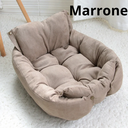 🐾 Cuccia con Cuscino per Cani e Gatti – 100% Cotone | Lavabile in Lavatrice 3 in 1: letto, divano e sofà.