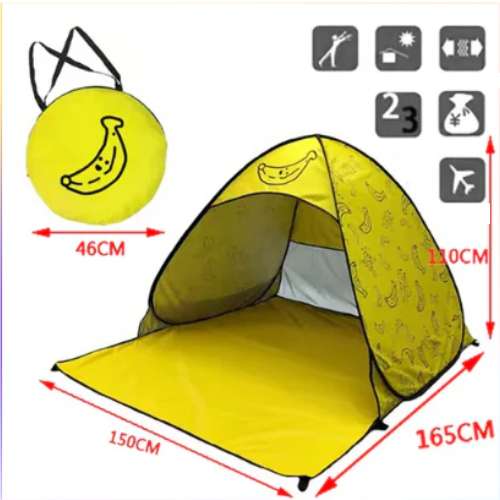 Tenda da spiaggia/campeggio apertura rapida “automatica”. Protezione dal sole UPF50+, impermeabile, robusta con doppio avvolgimento.