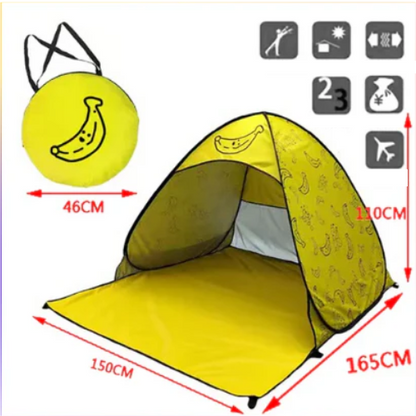 Tenda da spiaggia/campeggio apertura rapida “automatica”. Protezione dal sole UPF50+, impermeabile, robusta con doppio avvolgimento.