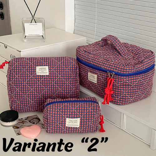🧳 Beauty-Case Organizer da Viaggio – 3 Misure in Cotone e Nylon | Eleganza, Praticità e Capacità.