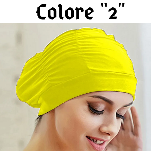Swimming Hat Women Unisex Girls Long Hair Bathing Cap Swimming Cap Stretch Drape Free Size Swim Pool Sport Elastic Nylon Turban