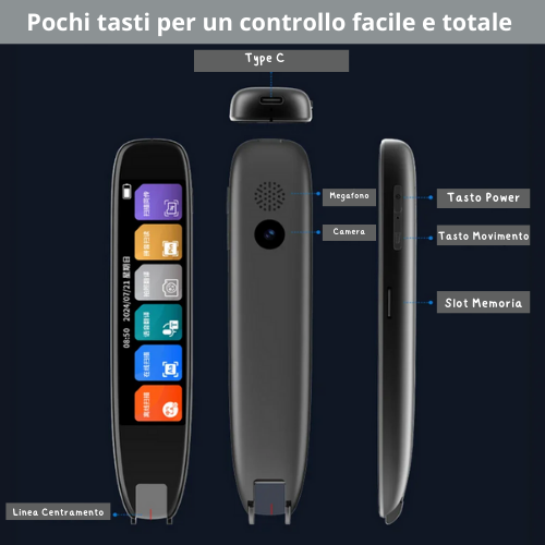 Dizionario, Traduttore, Penna Scansione. Dispositivo Traduci Foto Online, registratore vocale, con Connessione WiFi/BT.