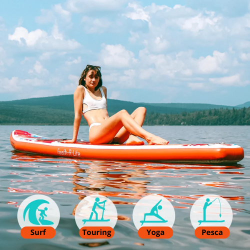 FunWater 11' Blue Red Sup Board Inflatable Surfboard Stand Up Paddle Board Inflatable Sup PaddleBoard with Accessories