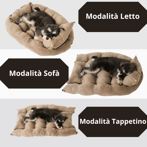 🐾 Cuccia con Cuscino per Cani e Gatti – 100% Cotone | Lavabile in Lavatrice 3 in 1: letto, divano e sofà.