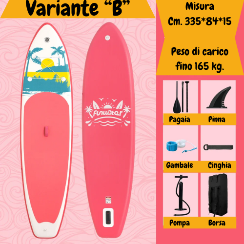FunWater 11' Blue Red Sup Board Inflatable Surfboard Stand Up Paddle Board Inflatable Sup PaddleBoard with Accessories