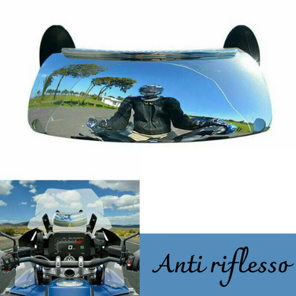 Specchietto retrovisore grandangolare di sicurezza contro angolo cieco. Universale, compatibile con molti tipi e marche di moto.