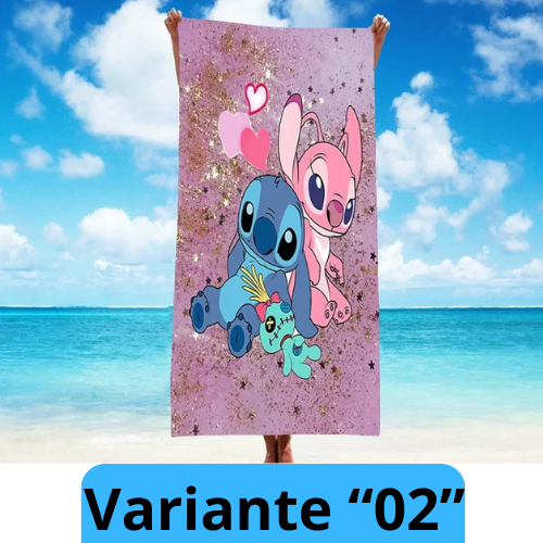 Asciugamano per bambini con immagini cartone animato “Tsitch” a trasferimento termico.  In microfibra ad asciugatura e duraturo.