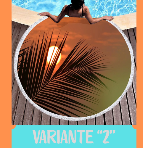 Palm Leaf Round Beach Towel,Superfine Polyester Sand Resistant Beach Blanket,Absorbent Quick Dry Pool Towel Portable Picnic Mat