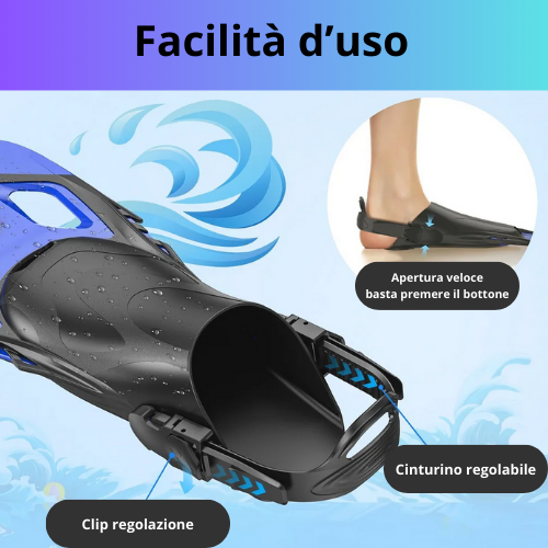 Snorkel Fins Swim Fins Adjustable Buckles Swimming Flippers Short Silicone Scuba Diving Shoes Open Heel Travel Size Beginners