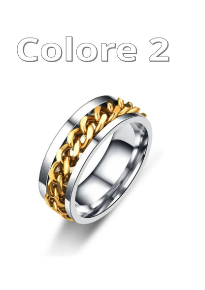 Anello spinner a catena girevole in acciaio al titanio per donna Uomo/Donna. Colore a scelta.