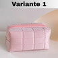 🧳Borsa Beauty-case con cerniera, tinta unita, per il trucco in pelliccia. Comoda, Capiente.