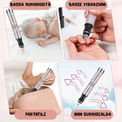Trapano/smerigliatore ricaricabile per unghie. Kit per manicure e pedicure trapano con accessori