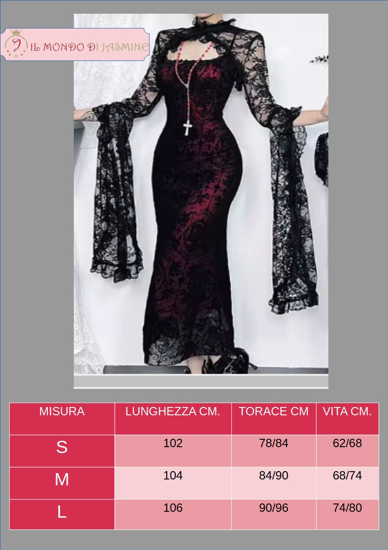 Abito da donna. Selezione di abiti in diverso stile vittoriano, gotico, con merletti in pizzo. Ideale come costume per carnevale, cosplay, feste.