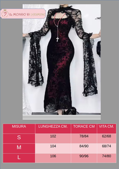 Abito da donna. Selezione di abiti in diverso stile vittoriano, gotico, con merletti in pizzo. Ideale come costume per carnevale, cosplay, feste.