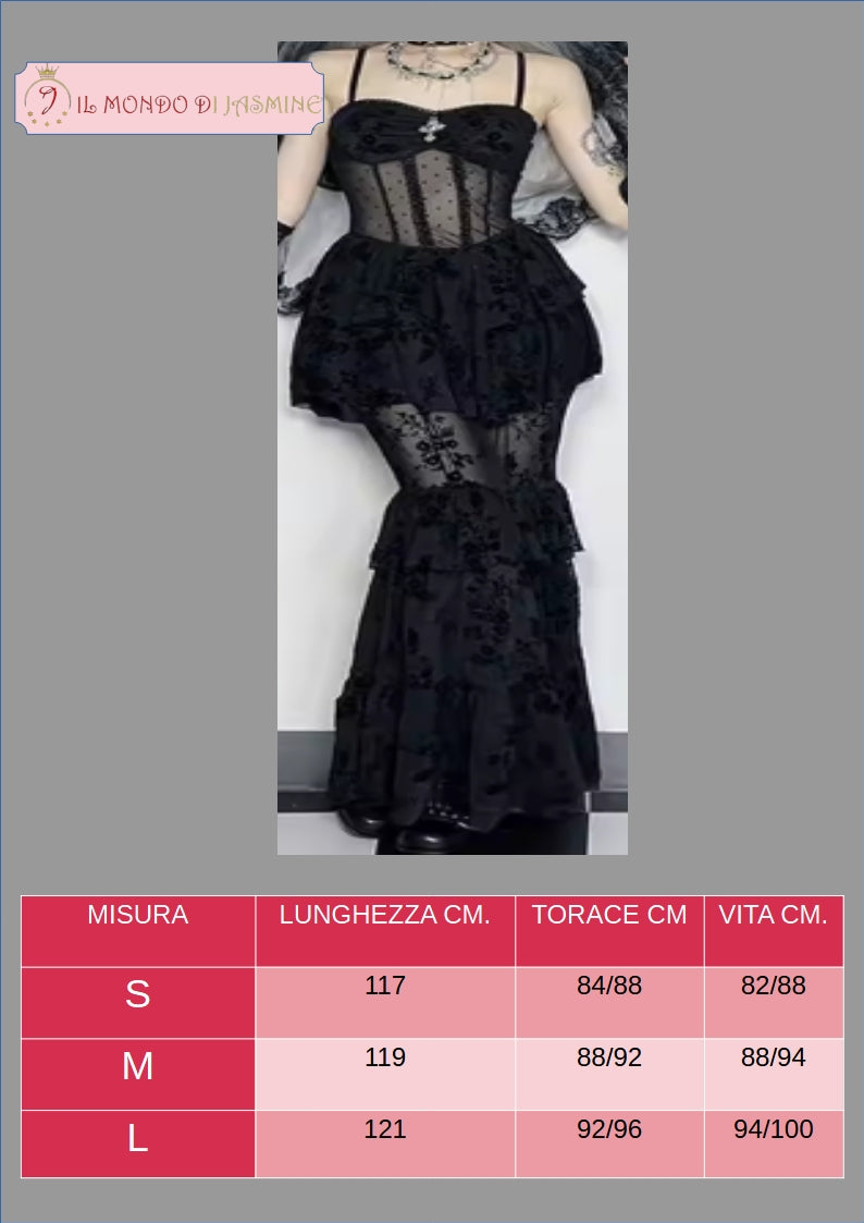 Abito da donna. Selezione di abiti in diverso stile vittoriano, gotico, con merletti in pizzo. Ideale come costume per carnevale, cosplay, feste.