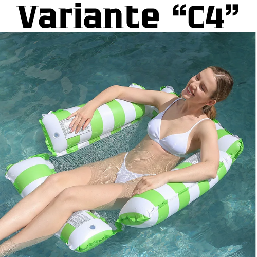 Summer Swim Inflatable Floating Water Mattresses Hammock Stripe Lounge Chairs Pool Water Sports Toys Floating Mat Pool Toys Kids