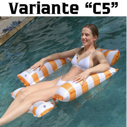 Summer Swim Inflatable Floating Water Mattresses Hammock Stripe Lounge Chairs Pool Water Sports Toys Floating Mat Pool Toys Kids