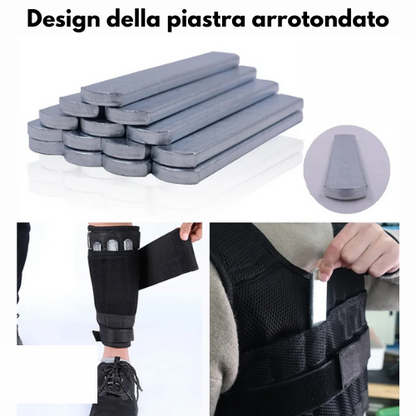 Giubbotto, Manicotti, Gambali Zavorrati Professionale Unisex. Allenamento Intensivo e Personalizzato Per Aumento Della Forza Esplosiva.