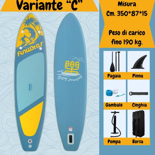 FunWater 11' Blue Red Sup Board Inflatable Surfboard Stand Up Paddle Board Inflatable Sup PaddleBoard with Accessories