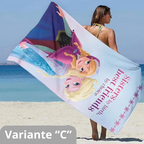 Asciugamano per bambine con immagini cartone animato “Frozen”.  Varie misure a scelta.