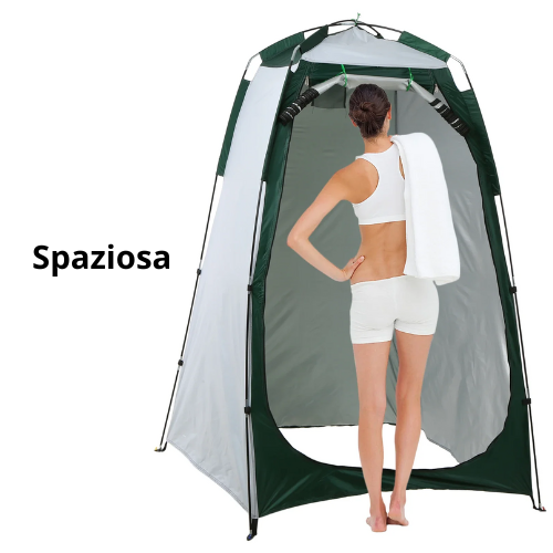 Tenda da “toelette” per spiaggia/campeggio/sport. Apertura rapida, impermeabile, porta con cerniera.