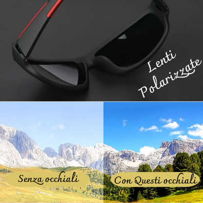 Occhiali da Sole Polarizzati in Policarbonato, Unisex– Protezione UV400, Leggeri e Resistenti – Disponibili in Vari Colori.