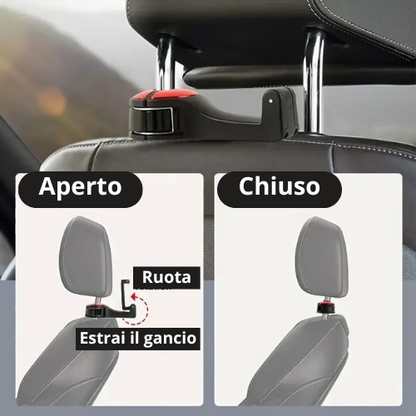 Supporto per telefono cellulare con gancio porta oggetti per passeggero posteriore. Supporto per auto gancio multifunzionale 2 in 1  per  poggiatesta.