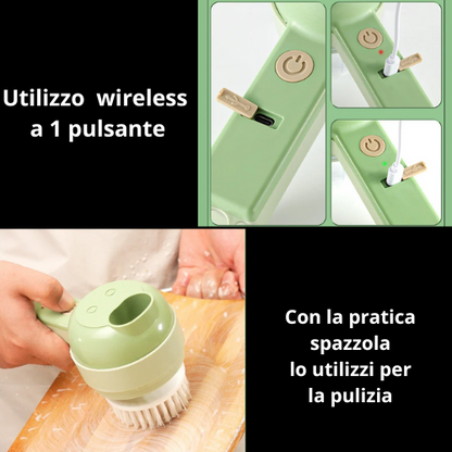 Mini Tritatutto 40W Portatile, Ricaricabile USB, Lama in Acciaio Inox, Foro Riempimento Veloce, Facile da Pulire – Per Aglio, Cipolla, Verdure e Carne. Con accessori.