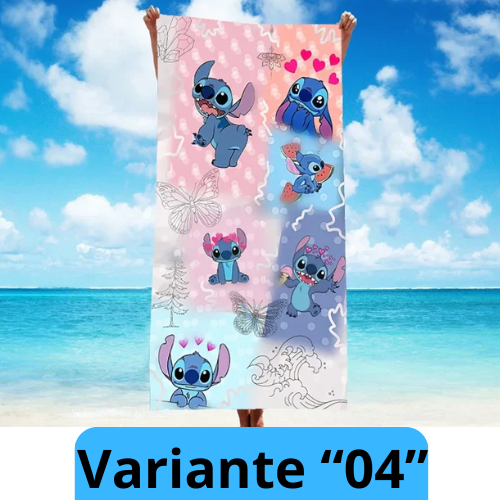 Asciugamano per bambini con immagini cartone animato “Tsitch” a trasferimento termico.  In microfibra ad asciugatura e duraturo.