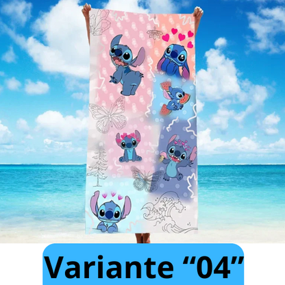 Asciugamano per bambini con immagini cartone animato “Tsitch” a trasferimento termico.  In microfibra ad asciugatura e duraturo.