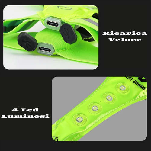 WEST BIKING Safety Vest LED 360° Reflective Highlight Adjustable Straps Night Warning Work Running Riding Clothing Vest Gear