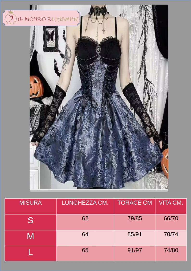 Abito da donna. Selezione di abiti in diverso stile vittoriano, gotico, con merletti in pizzo. Ideale come costume per carnevale, cosplay, feste.