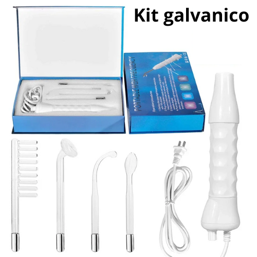 Dispositivo Alta Frequenza per Terapia Facciale 4 in 1 – Bacchetta Galvanica con 4 Elettrodi in Vetro – Anti-Rughe, Rimozione Acne, Stimolazione Capelli, Bellezza Viso.