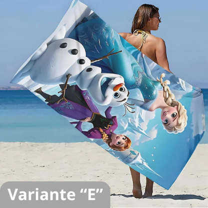 Asciugamano per bambine con immagini cartone animato “Frozen”.  Varie misure a scelta.