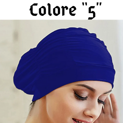Swimming Hat Women Unisex Girls Long Hair Bathing Cap Swimming Cap Stretch Drape Free Size Swim Pool Sport Elastic Nylon Turban