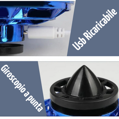 🌀 Spinner Volante a Punta delle Dita a 360° – Mini Drone Rotante con Luci LED RGB | Giocattolo Antistress Ricaricabile per Bambini e Adulti.