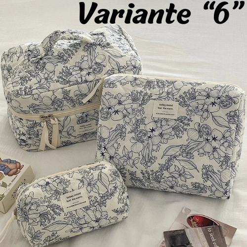 🧳 Beauty-Case Organizer da Viaggio – 3 Misure in Cotone e Nylon | Eleganza, Praticità e Capacità.