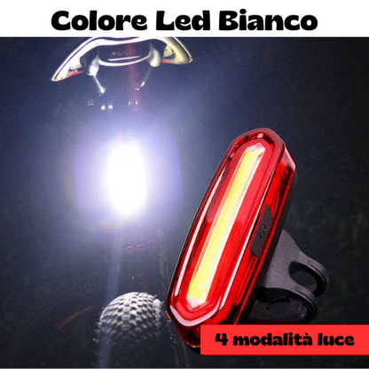 Luce anteriore/posteriore per bicicletta. Impermeabile, ricaricabile tramite USB.