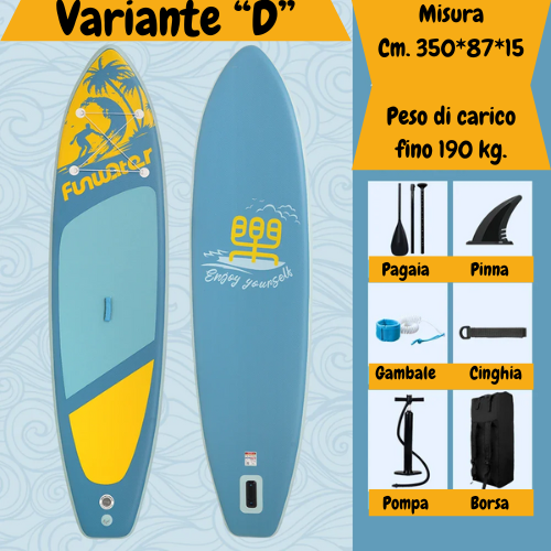FunWater 11' Blue Red Sup Board Inflatable Surfboard Stand Up Paddle Board Inflatable Sup PaddleBoard with Accessories