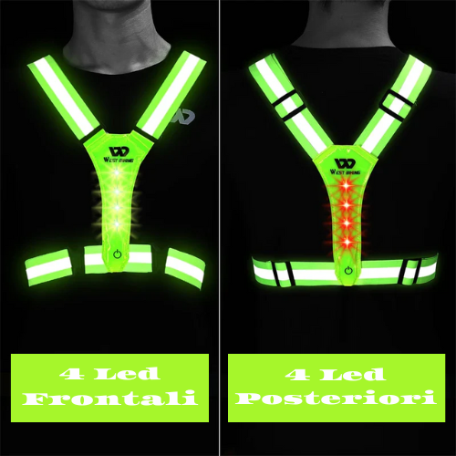 WEST BIKING Safety Vest LED 360° Reflective Highlight Adjustable Straps Night Warning Work Running Riding Clothing Vest Gear