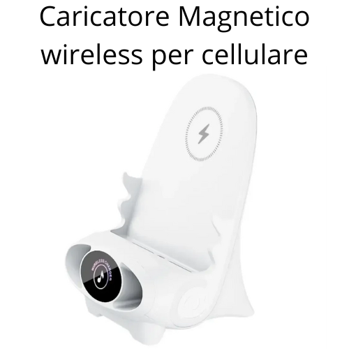 🔋 Supporto di Ricarica Wireless Magnetico con Ventola Raffreddamento – Compatibile con iPhone | 15W Max |  | USB-Type C.