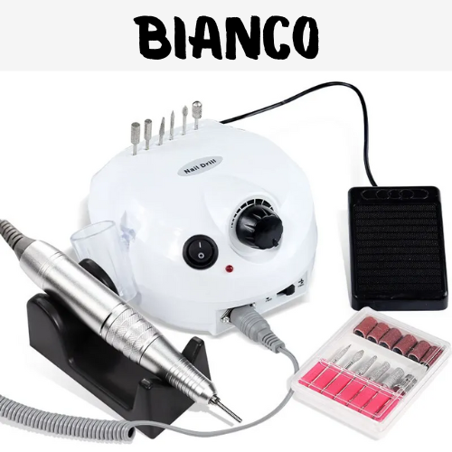 Trapano/smerigliatore elettrico per unghie. Potente motore da 35000 giri/min, a basso rumore: kit completo di frese per unghie professionali per manicure e pedicure.