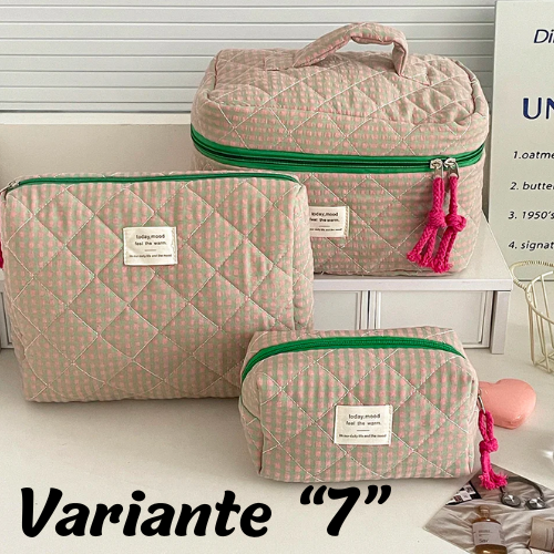 🧳 Beauty-Case Organizer da Viaggio – 3 Misure in Cotone e Nylon | Eleganza, Praticità e Capacità.