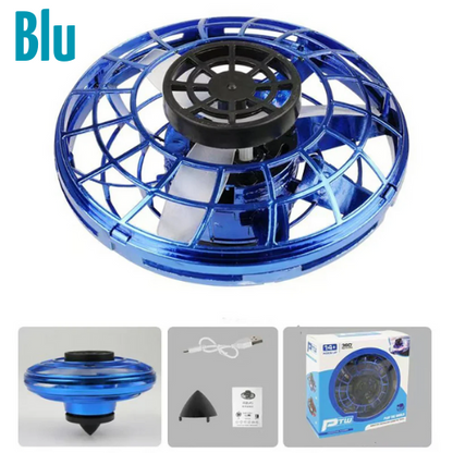 🌀 Spinner Volante a Punta delle Dita a 360° – Mini Drone Rotante con Luci LED RGB | Giocattolo Antistress Ricaricabile per Bambini e Adulti.