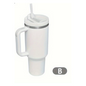 Thermos/Bottiglia da 900 ml in acciaio inossidabile con manico, coperchio e cannuccia.