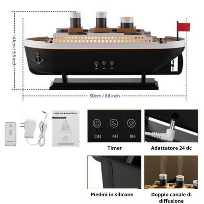 Titanic Ship Model Air Humidifier Home 250ml Remote Control Essential Oil Jellyfish Smoke Ring Spray Aroma Diffuser Humidifiers