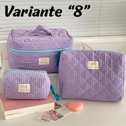 🧳 Beauty-Case Organizer da Viaggio – 3 Misure in Cotone e Nylon | Eleganza, Praticità e Capacità.