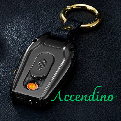Portachiavi multifunzionale con bussola, orologio, accendino ad arco. Ricaricabile USB , colore a scelta.